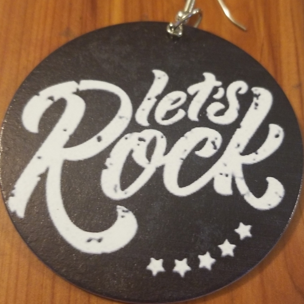 Let rock wooden earrings